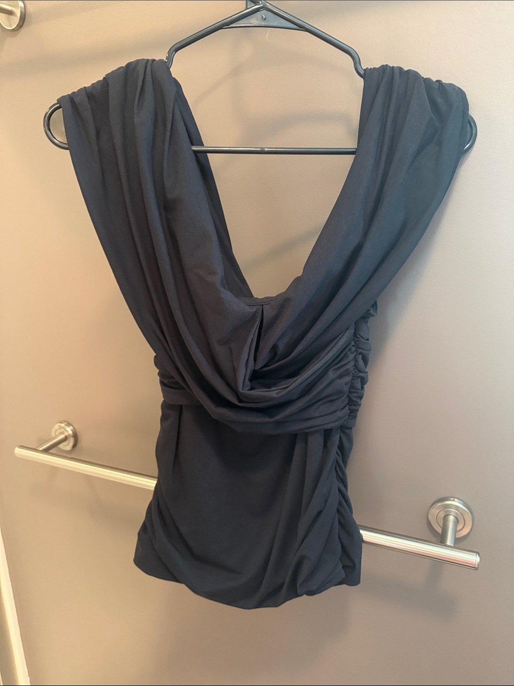Abercrombie & Fitch Black Draped Tanktop